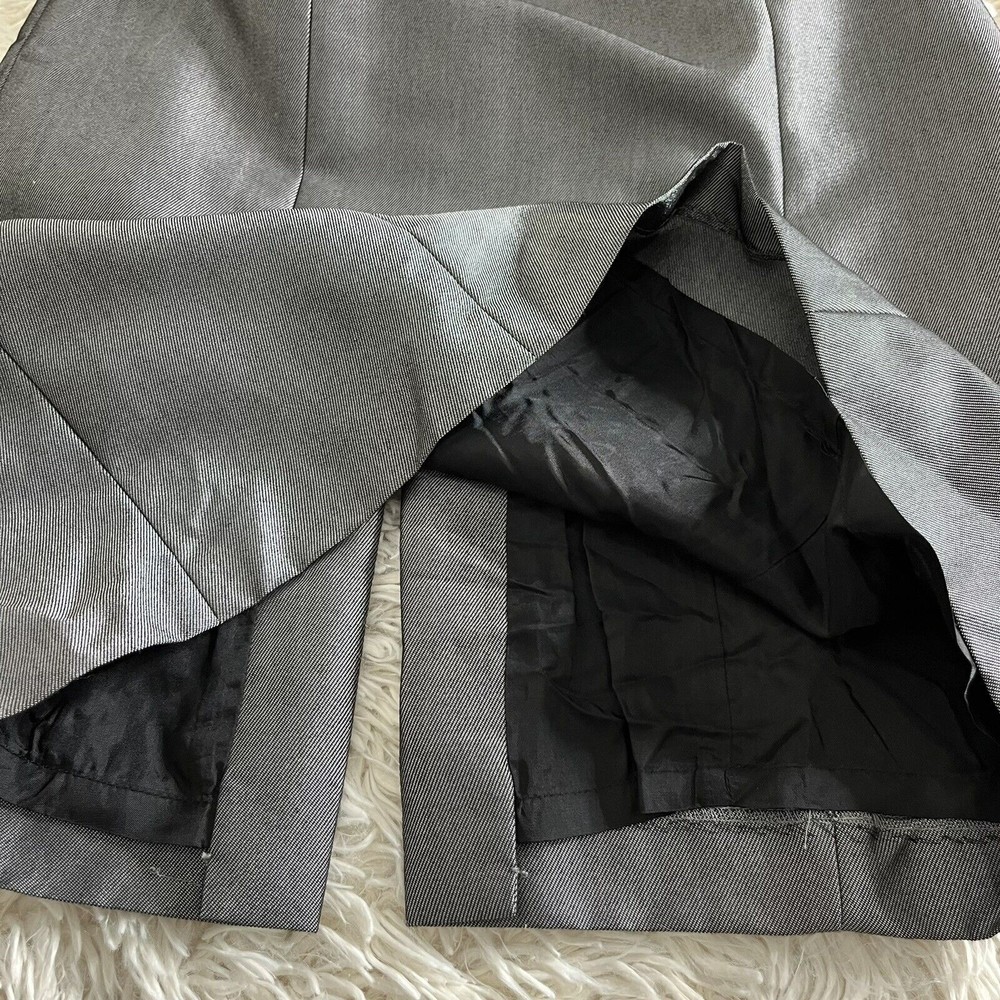 Antonio Melani Gray Fold Over Neck  Black Trim Waist Lined  Side Zip Sz O - Picture 9 of 11
